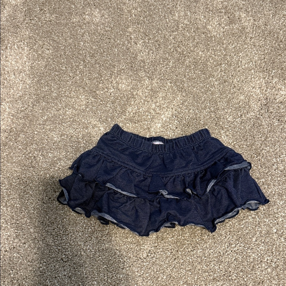 okie dokie Navy Blue Tiered Ruffle Skirt